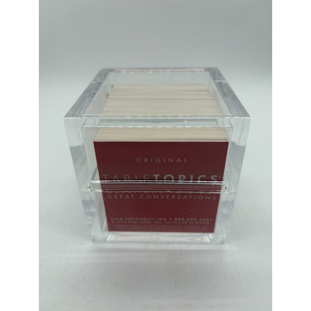 Table Topics Conversation Original Questions Party Game Cards Acrylic Box - Picture 2 of 6
